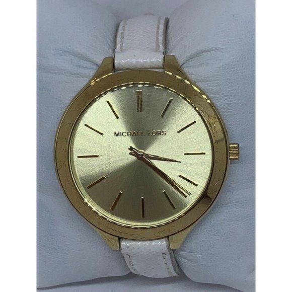 Michael Kors MK3179 Womens White Leather Analog Ch main image 7